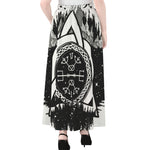 Viking Celtic Trinity Knot Print Chiffon Maxi Skirt