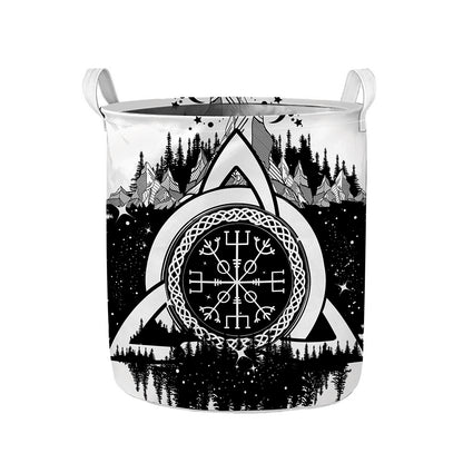 Viking Celtic Trinity Knot Print Collapsible Laundry Basket