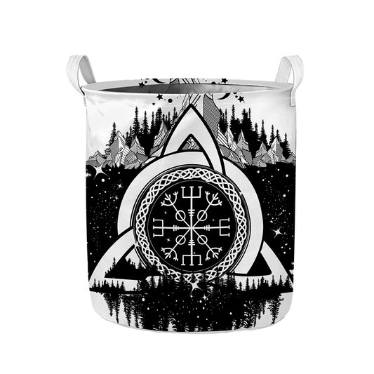 Viking Celtic Trinity Knot Print Collapsible Laundry Basket