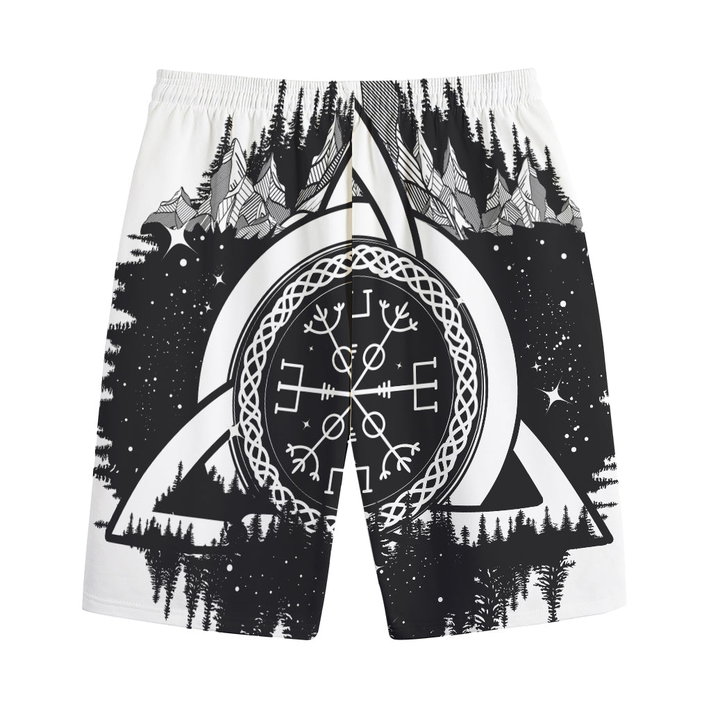 Viking Celtic Trinity Knot Print Cotton Shorts
