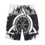 Viking Celtic Trinity Knot Print Cotton Shorts