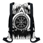 Viking Celtic Trinity Knot Print Drawstring Backpack