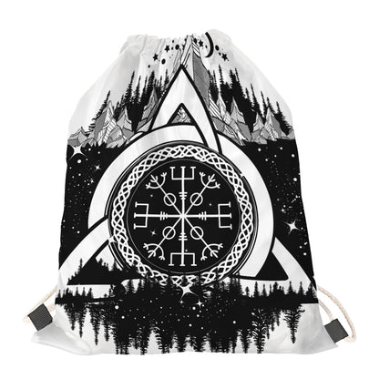 Viking Celtic Trinity Knot Print Drawstring Bag
