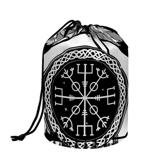 Viking Celtic Trinity Knot Print Drawstring Makeup Bag