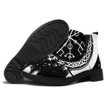 Viking Celtic Trinity Knot Print Flat Ankle Boots