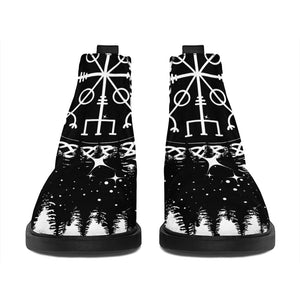 Viking Celtic Trinity Knot Print Flat Ankle Boots