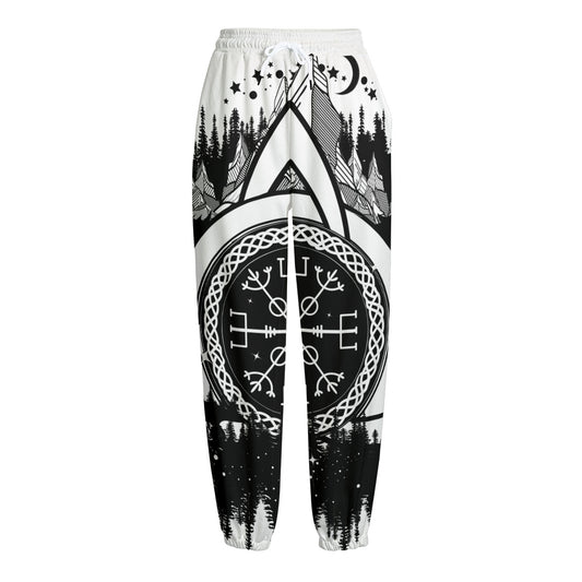 Viking Celtic Trinity Knot Print Fleece Lined Knit Pants