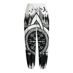 Viking Celtic Trinity Knot Print Fleece Lined Knit Pants