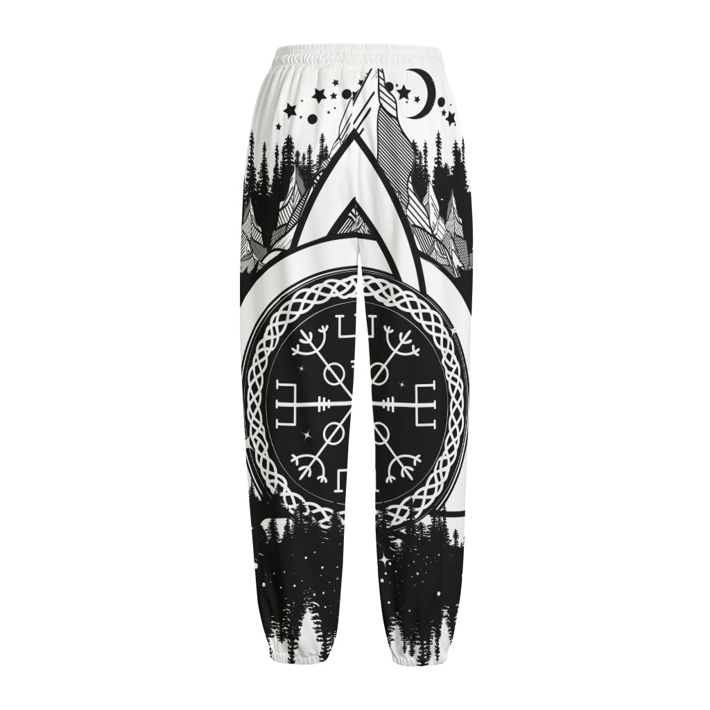 Viking Celtic Trinity Knot Print Fleece Lined Knit Pants