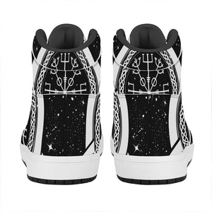 Viking Celtic Trinity Knot Print High Top Leather Sneakers