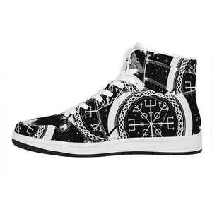 Viking Celtic Trinity Knot Print High Top Leather Sneakers