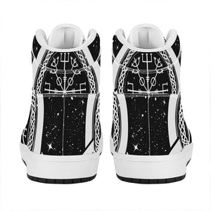 Viking Celtic Trinity Knot Print High Top Leather Sneakers