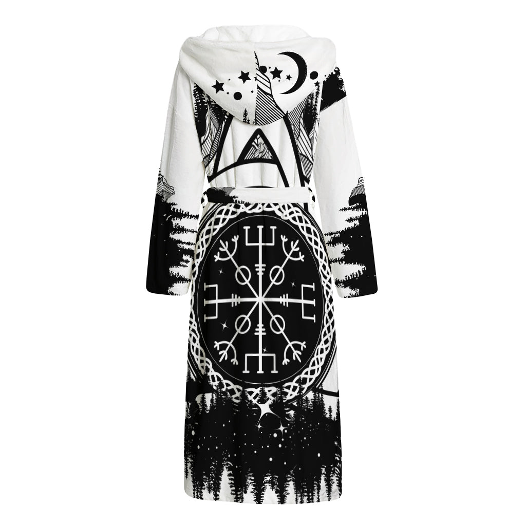 Viking Celtic Trinity Knot Print Hooded Bathrobe