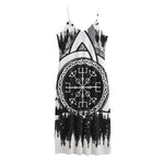 Viking Celtic Trinity Knot Print Jersey Midi Cami Dress