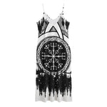 Viking Celtic Trinity Knot Print Jersey Midi Cami Dress
