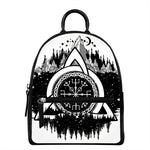 Viking Celtic Trinity Knot Print Leather Backpack