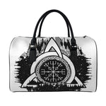 Viking Celtic Trinity Knot Print Leather Duffle Bag