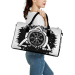 Viking Celtic Trinity Knot Print Leather Duffle Bag