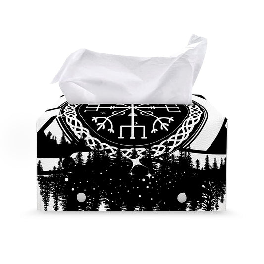 Viking Celtic Trinity Knot Print Leather Tissue Box Cover