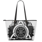 Viking Celtic Trinity Knot Print Leather Tote Bag