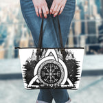 Viking Celtic Trinity Knot Print Leather Tote Bag