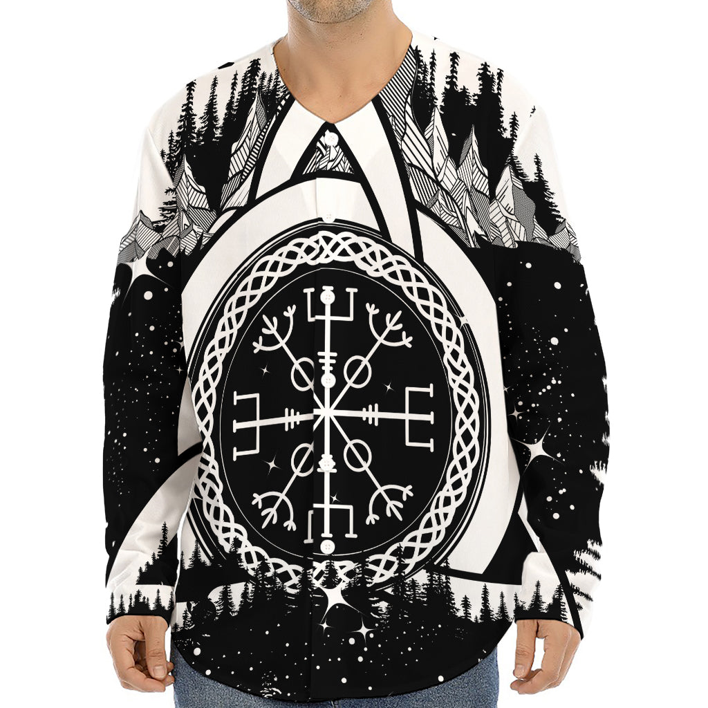 Viking Celtic Trinity Knot Print Long Sleeve Baseball Jersey