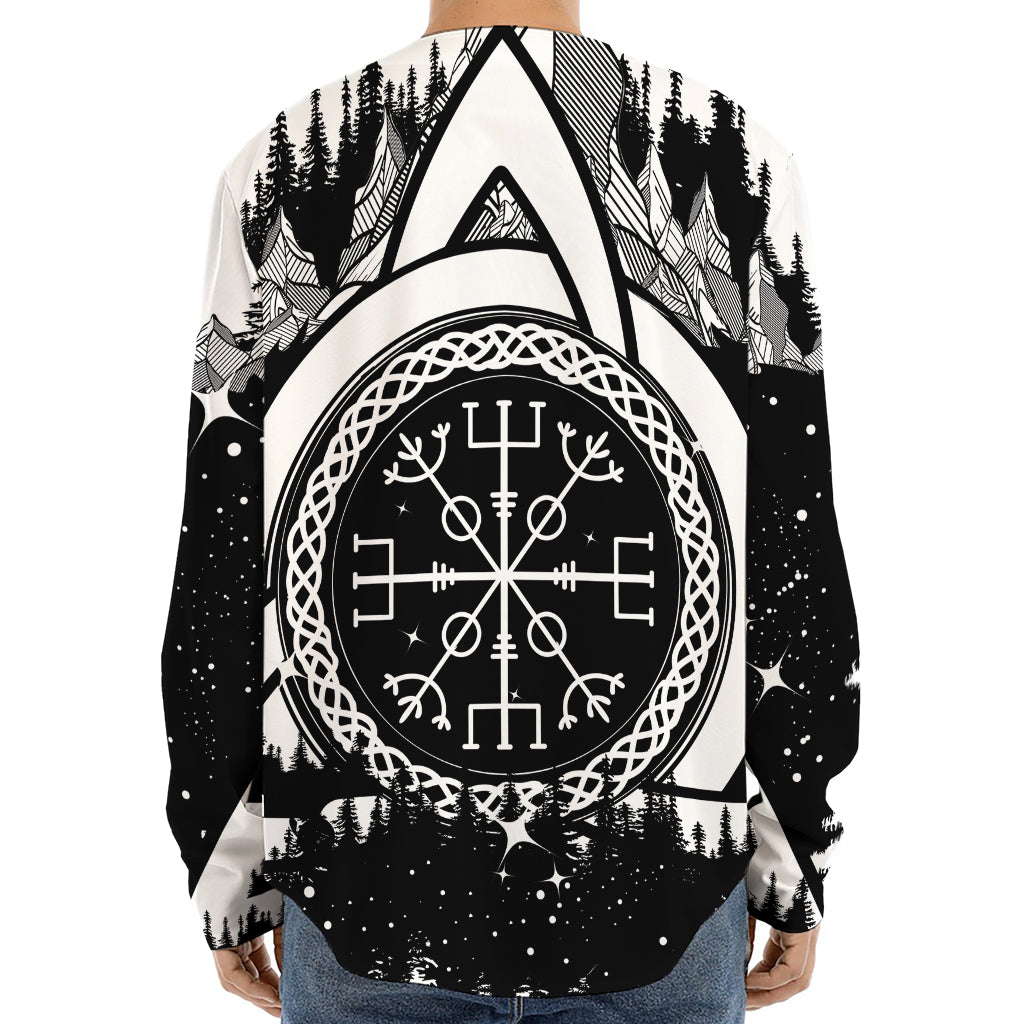 Viking Celtic Trinity Knot Print Long Sleeve Baseball Jersey