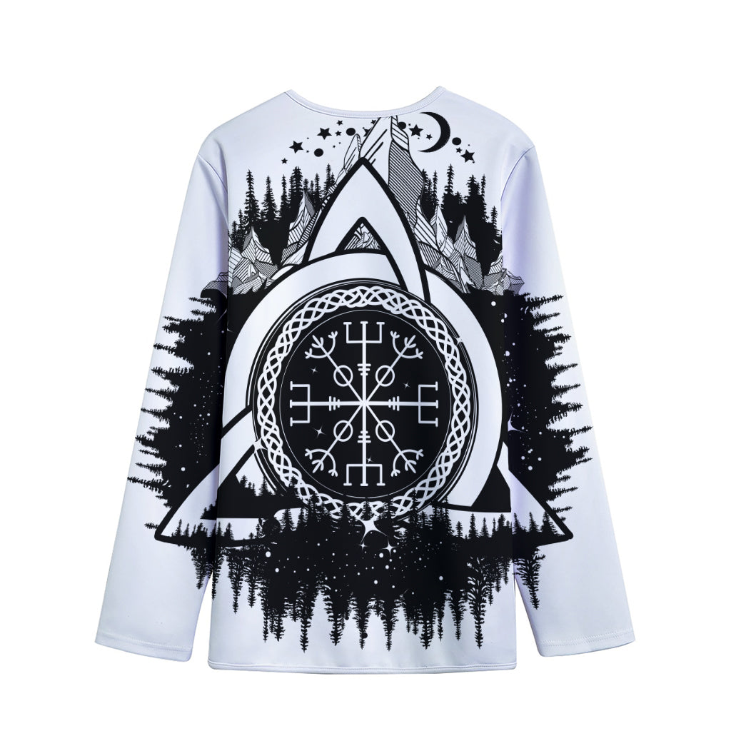 Viking Celtic Trinity Knot Print Long Sleeve Short Coat