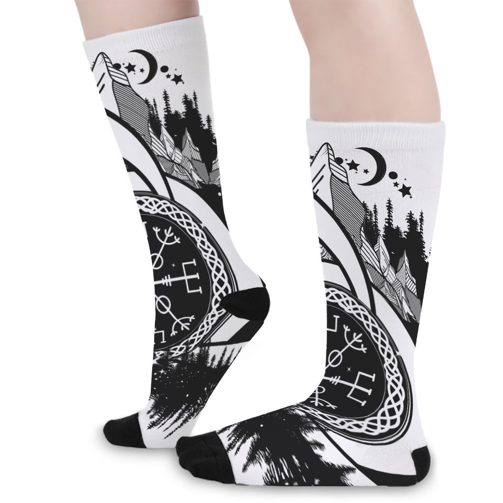 Viking Celtic Trinity Knot Print Long Socks