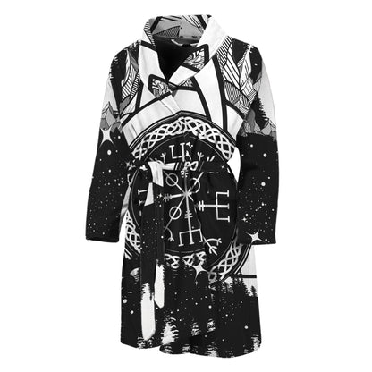 Viking Celtic Trinity Knot Print Men's Bathrobe