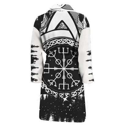 Viking Celtic Trinity Knot Print Men's Bathrobe