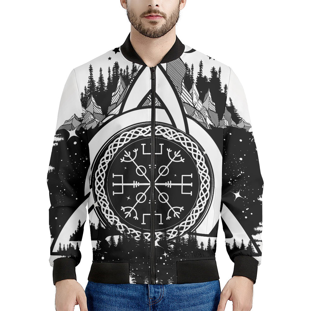 Viking Celtic Trinity Knot Print Men's Bomber Jacket