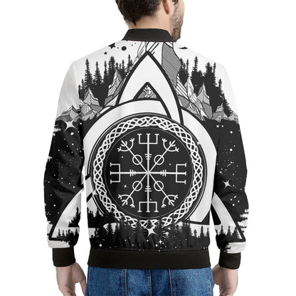 Viking Celtic Trinity Knot Print Men's Bomber Jacket