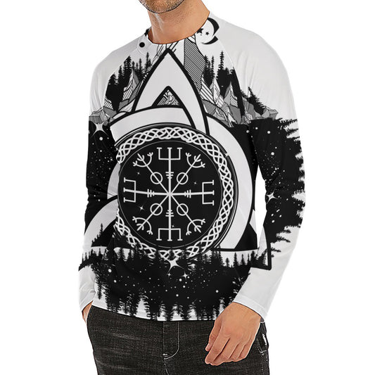 Viking Celtic Trinity Knot Print Men's Long Sleeve Rash Guard