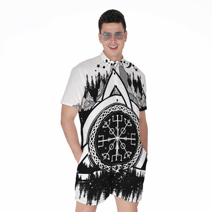 Viking Celtic Trinity Knot Print Men's Rompers