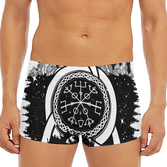 Viking Celtic Trinity Knot Print Men's Short Boxer Briefs