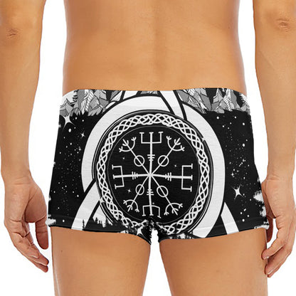 Viking Celtic Trinity Knot Print Men's Short Boxer Briefs