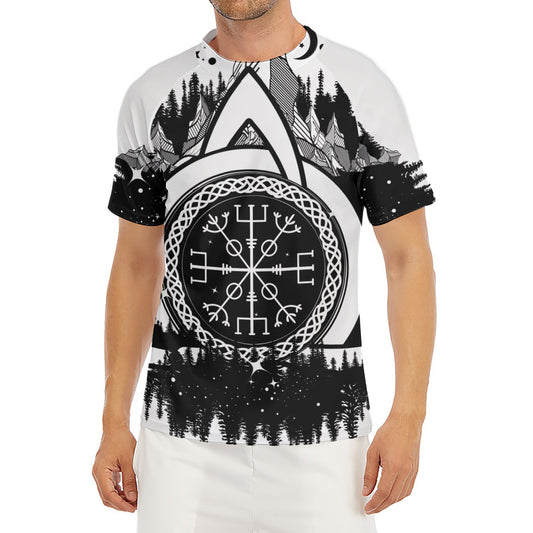 Viking Celtic Trinity Knot Print Men's Short Sleeve Rash Guard