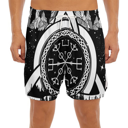 Viking Celtic Trinity Knot Print Men's Split Running Shorts