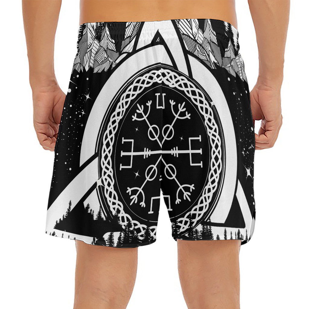 Viking Celtic Trinity Knot Print Men's Split Running Shorts