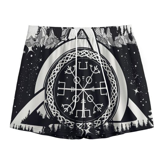 Viking Celtic Trinity Knot Print Mesh Shorts