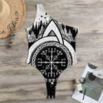 Viking Celtic Trinity Knot Print One Shoulder Bodysuit