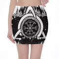 Viking Celtic Trinity Knot Print Pencil Mini Skirt