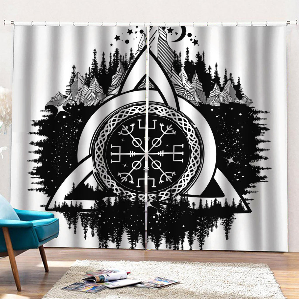 Viking Celtic Trinity Knot Print Pencil Pleat Curtains