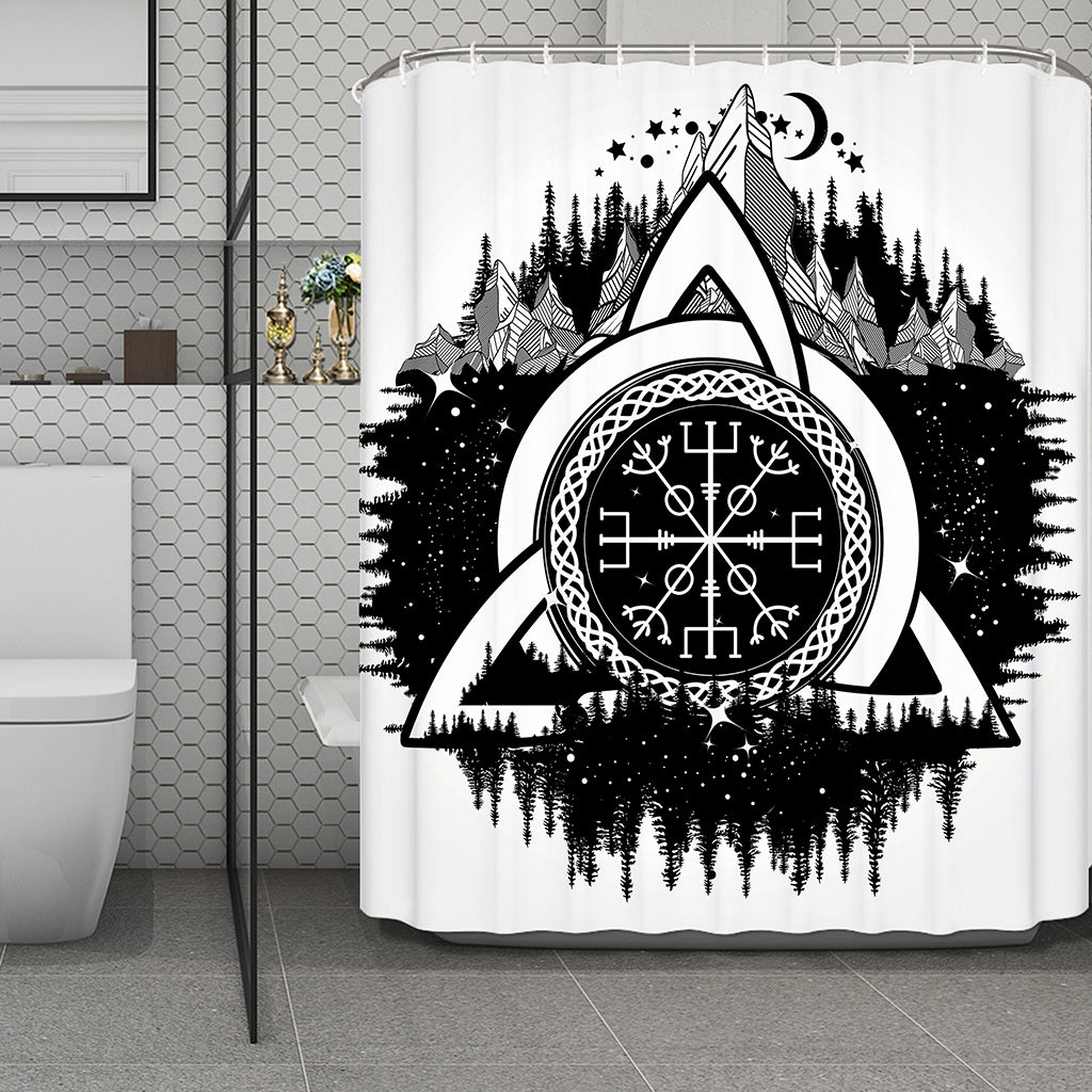 Viking Celtic Trinity Knot Print Polyester Shower Curtain