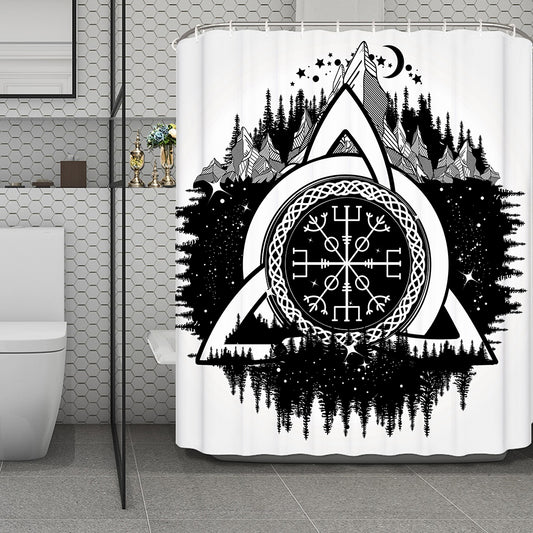 Viking Celtic Trinity Knot Print Polyester Shower Curtain