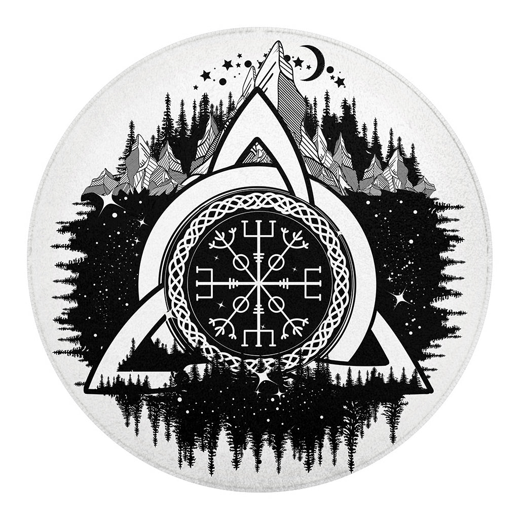 Viking Celtic Trinity Knot Print Round Blanket