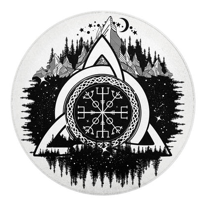 Viking Celtic Trinity Knot Print Round Blanket