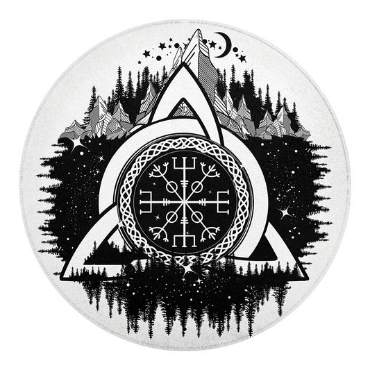 Viking Celtic Trinity Knot Print Round Blanket