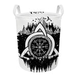 Viking Celtic Trinity Knot Print Round Laundry Basket
